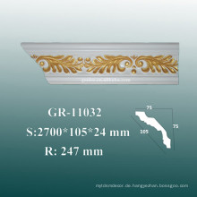 European Style PU Foam Modern Crown Molding / Dekorative Gesims Molding Design